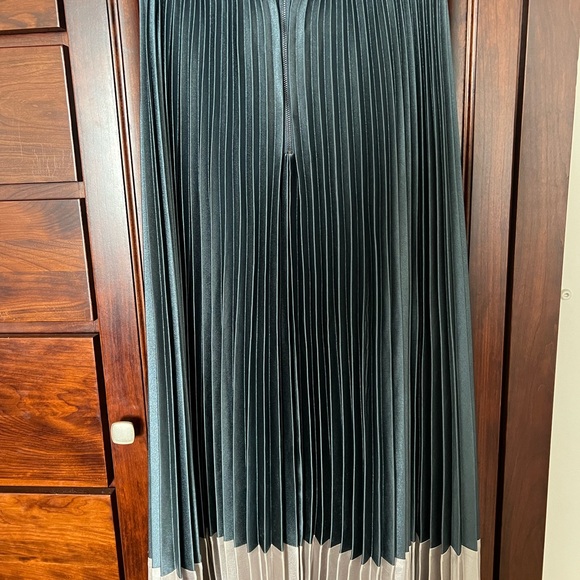 NWT Ted Baker Silk Pleated Midi Skirt Green Size 0- US2 - Picture 4 of 6